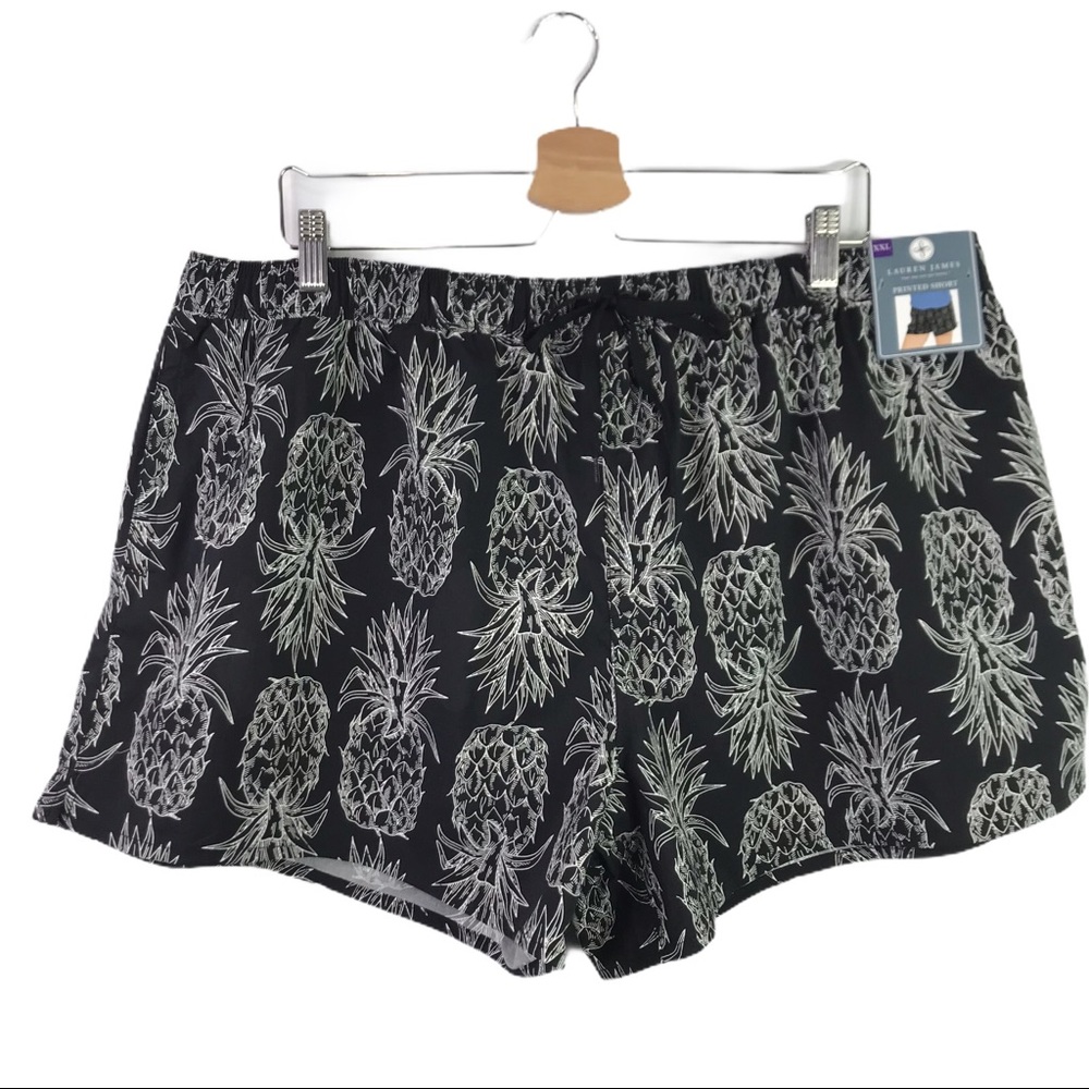 Lauren James Pineapple Print Pull On Shorts XXL